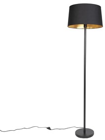 Inteligentná stojaca lampa čierna s čiernym tienidlom 45 cm vrátane Wifi A60 - Simplo