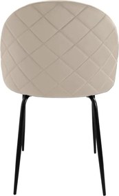 Jedálenská stolička FARGO zamatová, čierna / béžová