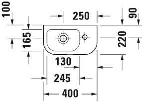 Duravit 7494000412 - Závesné umývadlo D-CODE 40x22 cm keramika/lesklá biela