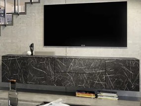 Nízka skrinka s možnosťou zavesenia Dublin, čierny mramor%