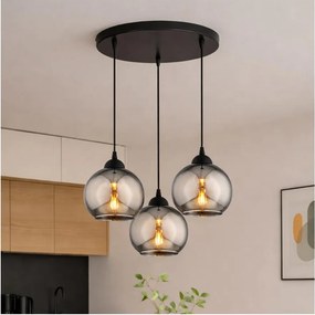 Brilagi - Luster na lanku DIOR 3xE27/60W/230V čierna/dymová sivá