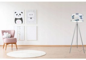 Detská stojacia lampa Cone, 1x textilné tienidlo so vzorom, (výber z 2 farieb konštrukcie)