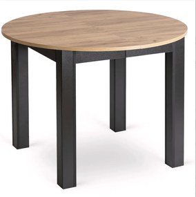 Sada stola HARRY 102-142 cm Craft Oak/Čierna a 4 stoličiek RICK Horčicová
