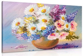 Obraz olejomaľba letných kvetov - 120x80