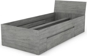 Posteľ so zásuvkami Carlos 90x200, šedý betón