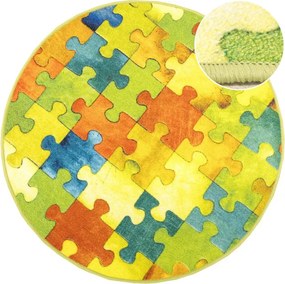 Koberec Puzzle viacfarebný kruh