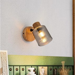 Brilagi - Nástenné bodové svietidlo HYGGE 1xE14/15W/230V drevené/dymové