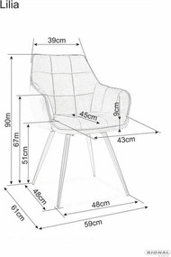 SI Lilia Velvet stolička škorica