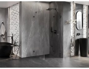 Mexen Lunar-F, 1-krídlový sprchový kút so skladacími dverami, pravý, 70 x 70 cm, 8mm číre sklo, grafitový profil, 836-070-070-95-00-P