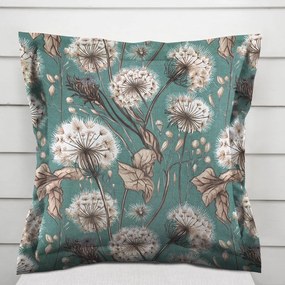 Biante Bavlnená obliečka na vankúš s lemom Sandra SA-716 Jesenné púpavy na zelenom 45 x 45 cm