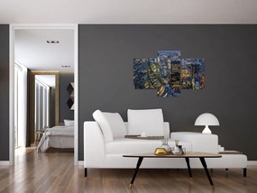 Obraz - Večerná panoráma Londýna (90x60 cm)