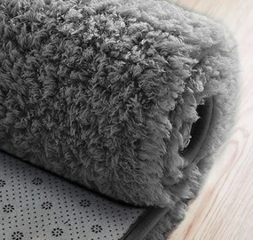 Okrúhly koberec Alpaka v tmavosivej farbe – mäkký polyester Rozmer: 90 cm