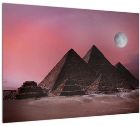 Sklenený obraz - Pyramídy Giza, Egypt (70x50 cm)