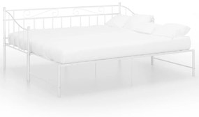 vidaXL Rám rozkladacej pohovky biely kovový 90x200 cm