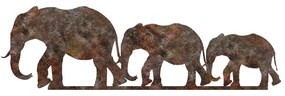 Nástěnná kovová dekorace Rusty Elephant 1 vícebarevná