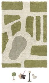 Zelený/krémový bavlnený detský hrací koberec 90x130 cm Hyde Park – Lorena Canals