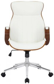 Design-Shop Kancelárska stolička Melilla - drevo orech - Biela