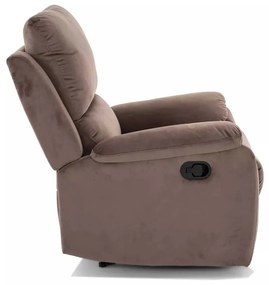 Polohovacie kreslo Bud Velvet, hnedá