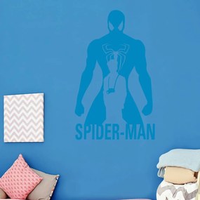 Veselá Stena Samolepka Spiderman silueta Farba: modrá, Veľkosť: 60 x 36 cm