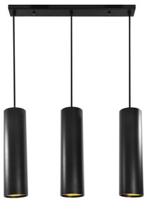 PLX Závesné moderné osvetlenie nad jedálenský stôl LOLI, 3xGU10, 50W, čiernozlaté