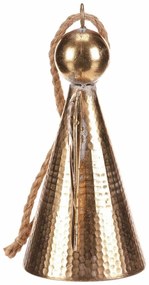 Závesná kovová vianočná dekorácia Anjelský zvonček24 cm, zlatý