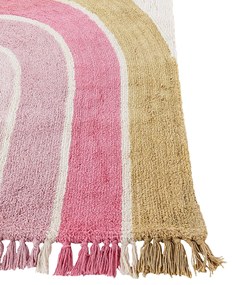 Detský bavlnený koberec 140 x 200 cm béžový/ružový TATARLI Beliani