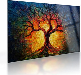 Sklenený obraz - Strom života v mozaike (70x50 cm)