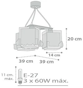 Dalber D-63534 - Detský luster TRAIN 3xE27/60W/230V