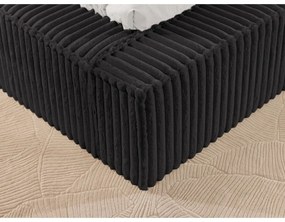 Čierna čalúnená dvojlôžková posteľ s úložným priestorom s roštom 140x200 cm Cloe – Ropez