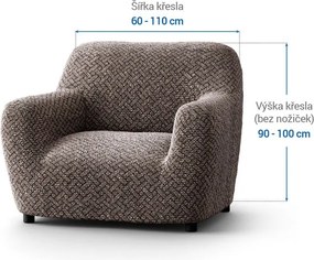 Bielastické poťahy VENEZIA hnedá kreslo (š. 60 - 110 cm)