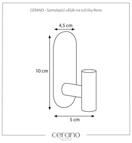 CERANO - Samolepiaci vešiak na uteráky Reno - chróm, CER-CER-479419