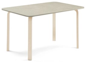 Stôl ELTON, 1400x800x710 mm, linoleum - šedá, breza