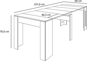 JEDÁLENSKY STÔL AZURO 50 - 238 cm BIELY ROZKLADACÍ