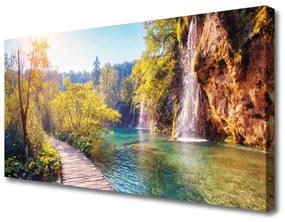 Obraz Canvas Jazero príroda vodopád 140x70 cm
