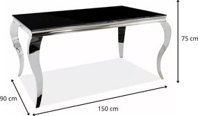 Jedálenský stôl Prince 150 cm čierny/chróm