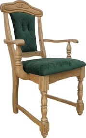 Klasická dubová - čalúnená stolička s podrúčkami FA, 65x53x99 cm Caro07