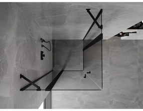 Mexen, Mexen Mist Duo výklopný sprchový kút 110 x 110 cm, priehľadný, čierny - 8A4-110-110-70-00