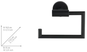 WENKO 24240100-Držiak na toaletný papier BOSIO BLACK 15x10,5 cm nerez/strieborný