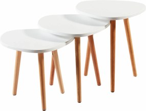 Set konferenčných stolíkov Tuvantille T (biela). Akcia -19%. Vlastná spoľahlivá doprava až k Vám domov. 1127622