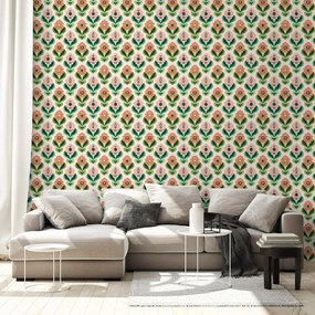 Samolepiaca tapeta retro kvetinový vzor v pastelových tónoch