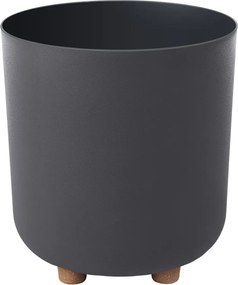 Kvetináč Sofia 240 mm z recyklovaného materiálu, čierny*44252