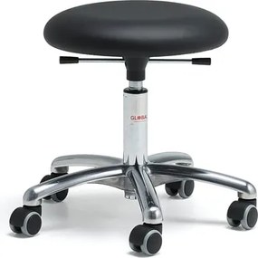 Mobilná stolička BETA, výška 430-560 mm, umelá koža, čierna