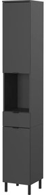 Antracitová vysoká/úzka kúpeľňová skrinka 30x190 cm Arcena – Germania