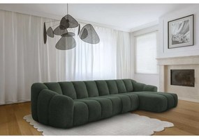 Tmavozelená rohová pohovka (pravý roh/s leňoškou) Shell – Miuform