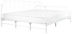 Kovová posteľ 180 x 200 cm biela MAURESSAC Beliani