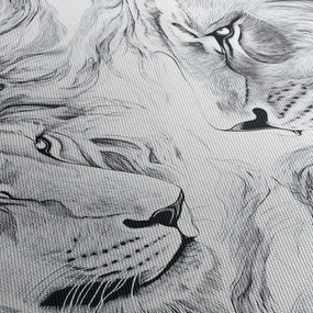Obraz - Kreslené levie hlavy (70x50 cm)