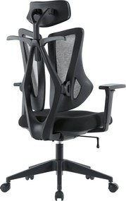 Kancelárska ergonomická stolička MORA — sieť / látka, sivá / čierna