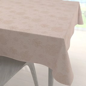 Biante Teflónový štvorcový obrus TF-129 Hnedé kvetované ornamenty na sivobéžovom 100x100 cm