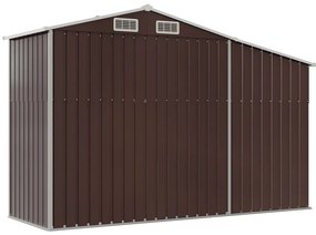 Záhradná kôlňa hnedá 277x93x179 cm pozinkovaná oceľ