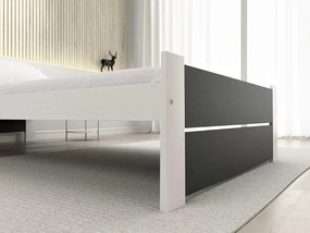 Posteľ IKAROS DOUBLE 80 x 200 cm, antracit/biela Rošt: S lamelovým roštom, Matrac: Bez matraca